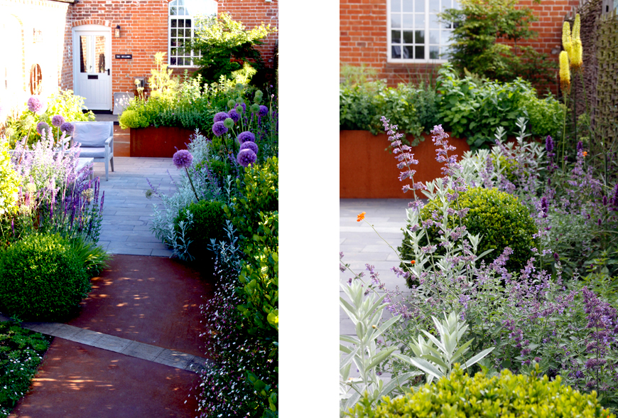 eary summer blooms in greencube's foundry garden in Great Walsingham, Norfolk