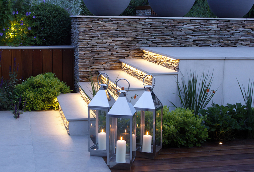 outdoor candles enhance the evning experience