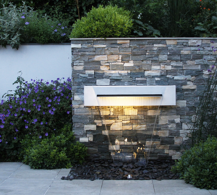creating a focal point water feature, Kent garden design by greencube