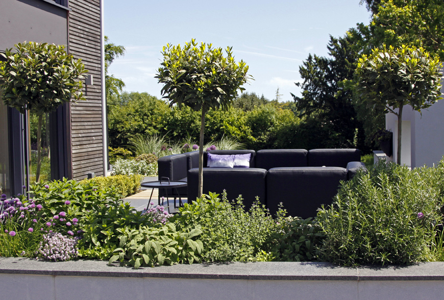 a large herb planter is functional and scented in our speldhurst, kent garden by greencube