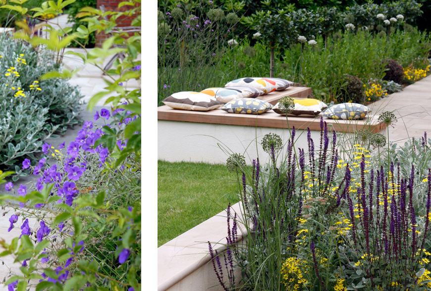 greencube garden design use dfferent sufaces to zone areas of this sevenoaks, kent garden