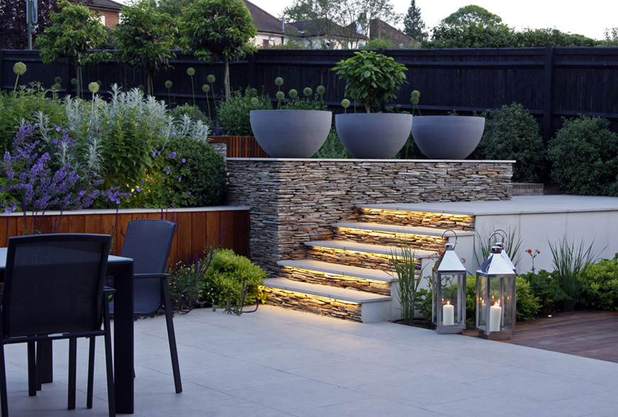 lighting ephasises the feature steps